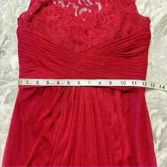 Davids Bridal BridesmaidDress/formal Gown Size 2 Red,Back Zipper Elegant - Picture 7 of 9